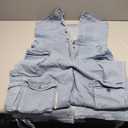 Tbahhir Women's Sexy Off Shoulder Tube Denim Cargo Jumpsuits Wide Leg Baggy Loose Jean Pants Rompers Overalls Size M