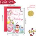 4 x Best Friend Birthday Card for Women, Funny Birthday Cards for Friend Sister Bestie, Cute Bday Gifts for Mom