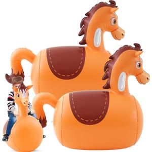 Hiboom 2 Pcs Giant Inflatable Hopping Toys 51 Inch Bouncer Animal Toys Ride on Animal Bouncy on Hopping for Birthday Party Gifts Supplies(Horse)