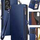 XcaseBar for Moto G Stylus 2023 5G Wallet case with Zipper Credit Card HolderRFID Blocking, Flip Folio Book PU Leather Phone case Shockproof Cover Women Men for Stylus2023 5G case Blue