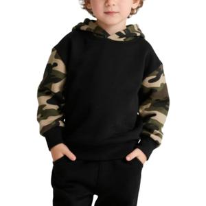Size 2-6 Years Toddler Boys Color Block Hoodie Sweatshirt Tops Kids Boys Casual Long Sleeve T-Shirts Tops Camo