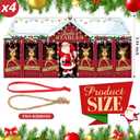 2 x Roowest 2 Pcs Christmas Tree Ornaments 2025 Wooden Reindeer Stable Hanging Decor Farmhouse Christmas Deer Tree Decor Rustic Xmas Santa Holiday Party Gift for Fireplace Wall Door (Red,Snata)