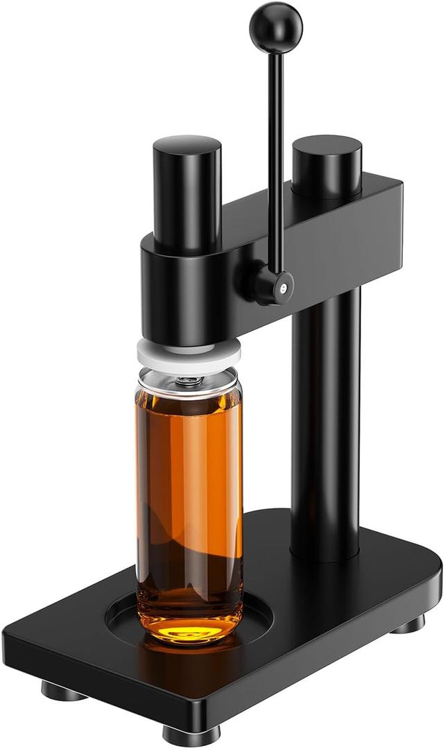 Manual Can Sealer Machine for Bottles & Aluminum Cans - Adjustable Height Home & Commercial Brewing Jar Capper Tool for Beer, Juice, Coffee, Soda, Drinks, Black