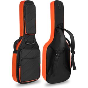Electric Guitar Case with 0.7 Inch Thick Padding 3 Pockets with Electric Guitar Gig Bag, Adjustable Shoulder Strap Compatible with 38 40 41 Inch Electric Guitar (Black)