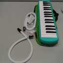 Eavnbaek 32 Keys Melodica Instrument, Soprano Melodica Air Piano Keyboard Pianica with 2 Soft Long Tubes, 2 Short Mouthpieces and Carrying Bag (Green)