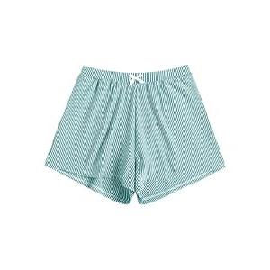 ZAFUL Women's Swim Shorts High Waisted Bow Gingham Floral Print Boyshorts Bathing Suit Swimsuit Bottoms Board Shorts (4-Stripe Green, S)