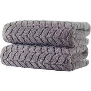 BAGNO MILANO Turkish Bath Towels, Soft Plush Luxury Bath Towels, Quick Dry Towel Set (Grey, 2 pcs Bath Towel Set)