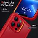COOLQO Magnetic for iPhone 13 Pro Case, Dual Layer Matte Scratch-Resistant, Red
