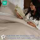 David's Home Cotton Muslin Comforter Set King Size, Soft Lightweight Breathable Cozy Skin-Friendly, 3PCS Linen Like Gauze Bedding with Pillow Shams, Aesthetics Home Decor & Giftable, Natural