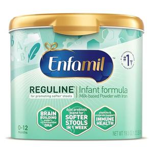 Enfamil Reguline Baby Formula, Designed for Soft, Comfortable Stools, with Omega-3 DHA & Probiotics for Immune Support, Reusable Powder Tub, 19.5 Oz 4 pieces EXP 01 FEB 27