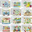 Mooliwe 48 Pcs Passover Coloring Placemats Disposable Coloring Table Mats Kids DIY Pesach Table Decor for Jewish Holiday Seder Dinner Party Supplies Decoration