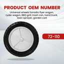 10 Inch Lawn Mower Wheels for Oregon 72-110 Hand Trucks Plastic Wheel Compatible with Craftsma n/AYP/MTD Push Lawnmower, Hand Truck, 10 x 175, 2 pack