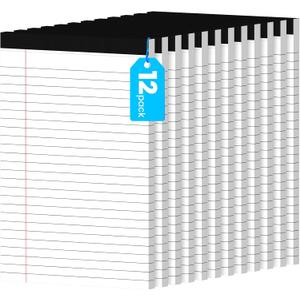 12pcs Small Note Pads, White Notepads 5x8 College Ruled Notebook, Writing Pads 5 x 8, Legal Pads, Pad Paper Perforate Notebooks for Work, Message, School, Office Supplies,30 Sheets/Pack