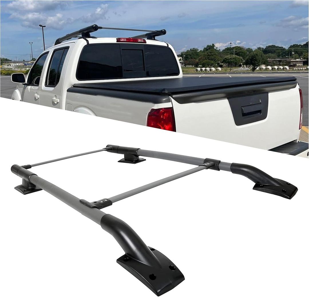 ECOTRIC Roof Rack/Rail Crossbar Compatible with 2005-2022 Nissan Frontier 4 Door Adjustable Aluminum Luggage Cargo Carrier