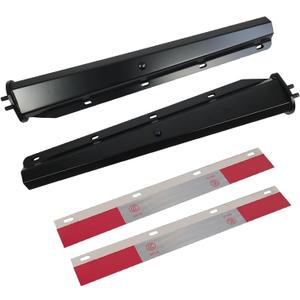 Black Straight Spring Loaded Mud Flap Hangers Brackets Mudflap Holders Mounts Set 1-1/8" Bolt Spacing 30" Length with Aluminum Reflective Tapes fit for Semi Trucks Trailers, 2 pcs