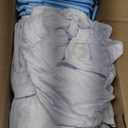 Lounsweer 50 Pcs Folding Chair Cover Set with 25 Stretch Spandex Chair Slipcovers 25 Satin Chair Sashes Bows Chair Ribbon Washable Banquet Chair Protector for Wedding Event(White, Sky Blue)