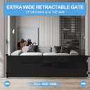 Veraste Retractable Baby Gate,Mesh Baby Extra Wide Gate,Extra Long Dog Gate,33" Tall,Large Extends up to 150" Wide,Child Safety Extra Large Gate for Doorways, Stairs, Indoor/OutdoorBlack,33"x150"
