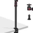 NEEWER Extendable Camera Desk Mount with Ball Head, 17"-40" Adjustable Table Light Stand with 1/4" Screw & C Clamp for DSLR Camera, Ring Light, Live Stream, Vlog, Max Load: 6.6lb/3kg, TL283 (RED)