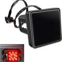 LED Trailer Light, 12V Red, Fits 2" Receiver with 4-pin Adapter, Super Bright Smoked Lens Square Tail Light, Trailer Hitch Accessories for Towing Truck RV and SUV