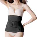 Postpartum Girdle C-Section Recovery Belt Back Support Belly Wrap Belly Band Shapewear (Black, L)