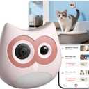 Litter Box Camera AI Cat Health Monitoring, Records Toileting Behavior, UTI/Diarrhea Abnormal Alerts, Fits Automatic & Standard Litter Boxes, Multi-Cat Support, Night Mode Cat Cam (Pink)
