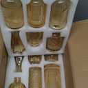 Amber Glass Bud Vases Set of 12, Gold Mini Flower Vase for Centerpieces, Small Vases in Bulk for Wedding Decorations, Vintage Vase for Table, Recepetion, Home Dcor