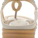 UBFEN Womens Slides Walking Sandals Comfortable Platform Slip On Dressy Summer (Beige)