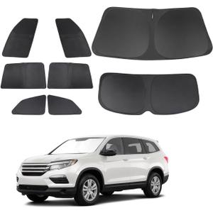 TINGLU Window Shades for Honda Pilot 2016-2026 EX-L Special Edition Elite Black Edition Touring Accessories Car Side Full Windows Rear Windshield Sun Shade Camping Sun UV Rays Privacy Protection 8PCS