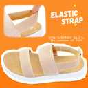 Vonair Girls Rainbow Sandals Open Toe Elastic Back Strap Comfortable Summer Sandals with Soft Rubber Sole, 5 Big Kid, Gold