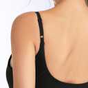 THE GYM PEOPLE Women's Longline V Neck Sports Bra with Removable Pads Adjustable Spaghetti Strap Yoga Workout Cami Tank Tops (Black, XL)
