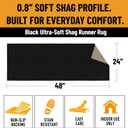 Ottomanson Non-Slip Bathroom Mat, Plush Soft Shag Bath Rug, Floor Mat for Entry Areas and Bedrooms, 2' x 4', Black