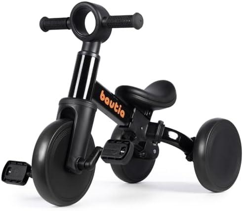 BAUTIA Tricycle for Toddlers 1-3, 4 in 1 Baby Balance Bike 1 2 Year Old Boy Girl Birthday Gift, Kids Bicycle Outdoor Toy with Removable Pedals