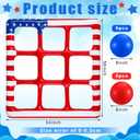 Hollowfly 4th of July Pool Toy Set Tic-tac-Toe Inflatable Pool Floats, 250th Anniversary Flag Swimming Float Toy with 10 Balls for Adults Independence Day Summer Beach Memorial Veterans Party, Patriotic