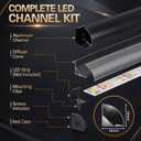 Gerrii 20 Pack 3.3ft/1m Black V-Shaped LED Strip Channel LED Corner Channel
