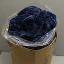 Flannel Fleece Queen Comforter Set - Furry Navy Blue Leaves Pattern Faux Fur Bed Set, Winter Ultra Soft Fuzzy Comfort Set, Velvet Bedding Set for Bed with 2 Pillow Cases (Queen(88"x88"))