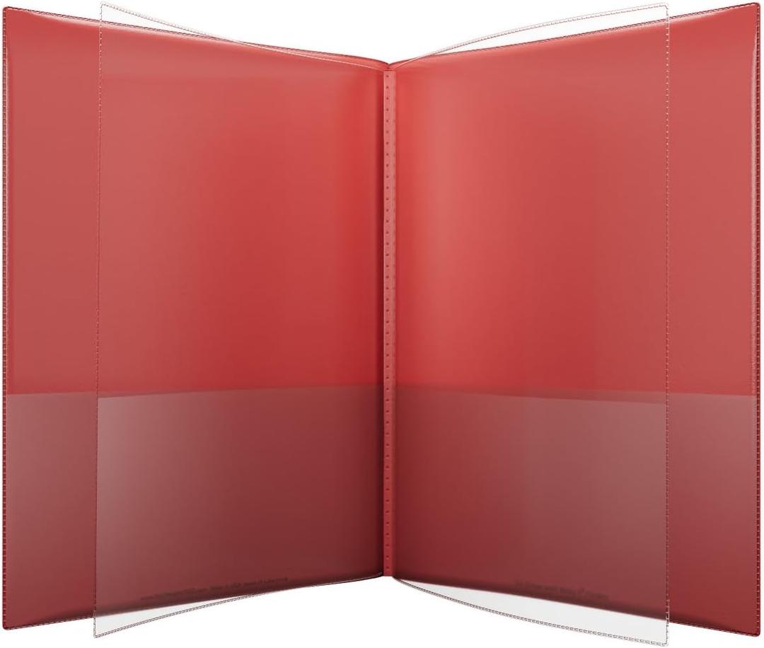 Izzy's Folder 6-Pocket, Water Resistant, Patented Tear-Resistant, Flexible Plastic, Proudly Made in USA, Binder Substitute (IZZ-6-51 Red)
