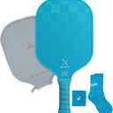 Pickleball Paddle Carbon Fiber USAPA Approved Thicker Honeycomb Core Pickle Ball Rackets Gift with Cover for Women and Men (Blue)