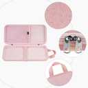 GEEKRIA Slim Keyboards Carrying Case, Compatible with Nuphy Air75 V3, Logitech MX Mechanical Mini, MelGeek O2, LOFREE Flow84/ Flow Lite 84, 84 Keys Hard Shell Travel Bag (Pink)