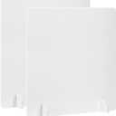 PATIKIL Desk Dividers 24x24 2 Pack Desk Privacy Panel Pure White Style C