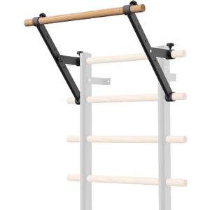 DHT Wood Stall Bar, Swedish Ladder Suspension Trainer with 9 Strategic Rods, for Home, Gym, School and Clinics, Black