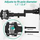 WALI Single Monitor Arm Mount for 17 to 32" Monitors, Full Motion Steel Monitor Pole Mount Bracket with Removable VESA Plate 75mm and 100mm, Vesa Mount for Outdoor, Gazebo, RVs (011ARM), Black