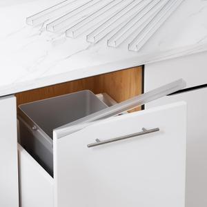 Cabinet Protector Edge Guard (Pack of 6), 17.7" Clear PVC Cabinet Edge Protectors for 3/4" Thick Kitchen Cabinets Doors  Slip-On No-Tool Sliding Installation
