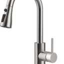 Single Handle High Arc Brushed Nickel Pull Out Kitchen Faucet, Single Level Stainless Steel Kitchen Sink Faucet with Pull Down Sprayer and 10 Inch Deck (Brushed Nickel)
