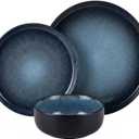 Plates and Bowls Sets,12 Pieces Round Porcelain Dinnerware Sets,Dishes, Plates, Dishware Sets,Chip Resistant Ceramic Dish Set Dining Dinner Ware Service for 4
