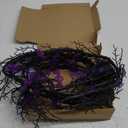 9FT 72 LED Willow Vine Twig Decor Black Halloween Garland with Bat & Purple LED Lights, 8 Modes Battery Operated Halloween Decorations Indoor for Mantle Fireplack Table Home Office Party Spooky Decor