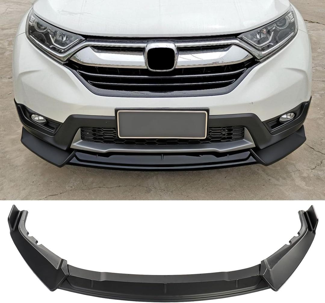 Matte Black Front Bumper Lip Compatible with Honda CRV CR-V 2017 2018 2019 2020, Air Dam Chin Body Kit Accessories, Front Bumper ABS Front Lip Spoiler Splitter