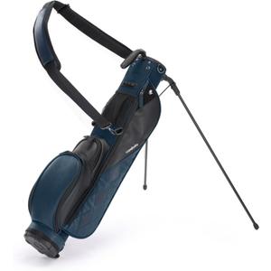 Faux Leather Sunday Golf Bag, 2-Way Divider,Rain Hood,Par 3 Courses