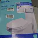 Hibbent Premium Elongated Toilet Seat with Quiet Close, One-Click to Quick Release, Installation Non-Slip Seat Bumpers, Slow Toilet Seat and Cover, Cleaning-White Color