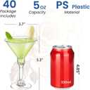 CALBODE 40 Pack Plastic Martini Glasses 5 Oz Disposable Cocktail Glasses, Tall Mini Martini Cups, Plastic Margarita Glasses Perfect for Spring Party Birthday Wedding Easter and All Events, Small