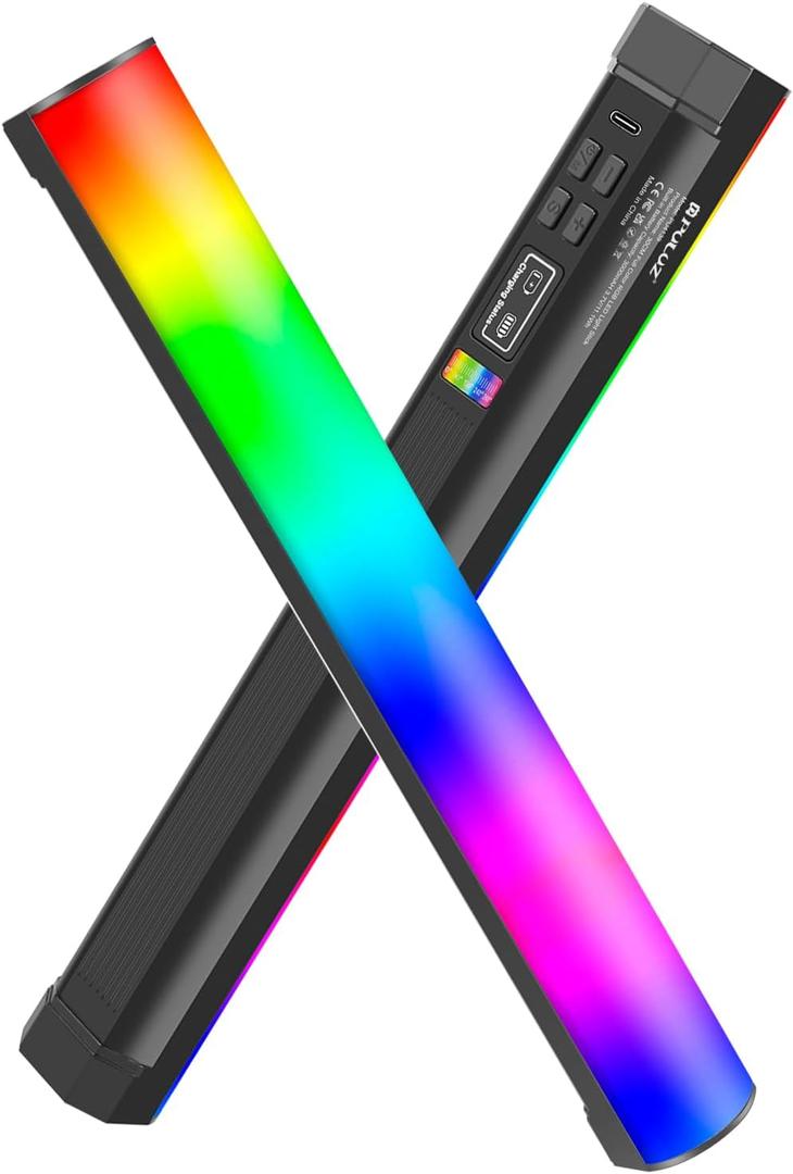 PULUZ Magnetic Handheld Light Wand, Full Color RGB Light Stick, LED Fill Light with 3000mAh Rechargeable Battery, 2500-9000K Dimmable Camera Tube Light for Studio Photography TikTok YouTube Vlog, 30cm (30cm/11.8in)